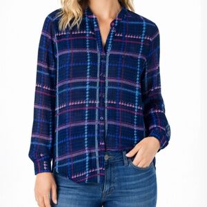 KUT from the Kloth Long Sleeve Semi Sheer Button Up Blouse Size Small